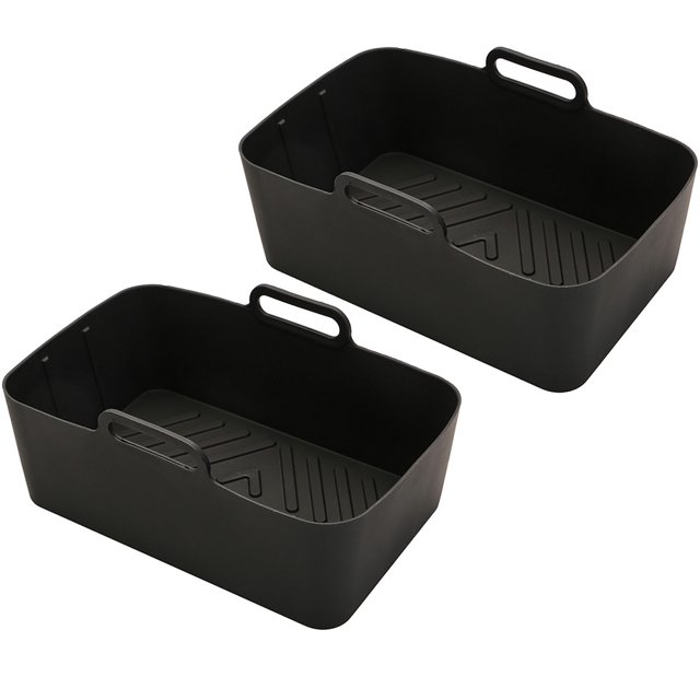 2 uds cesta de freidora de aire antiadherente almohadilla de silicona para freidora de aire para vapor y microondas