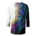 thumbnail image 4 of Women's Summer Clothes Spring Elegant Shirts Tie Dye Ombre Round Neck Blouse Y2K Tops Dressy Casual Vintage Fashion 2024 3/4 Sleeve Tunic Tops for Lady Loose Fit Flowy Multicolor T Shirts S, 4 of 4