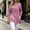 Pink, variant on Women Floral Embroidery Mandarin Collar Tunics, Diagonal Frog Button 3/4 Sleeve Side Split Mid Length Blouses, Textured Woven Loose Breathable Spring Summer Daily Tops(Purple,M)