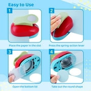 Circle Punch Set, 5Pcs Paper Hole Punches 3/8, 5/8, 1, 1.5, 2, Scrapbooking Spring-Action Lever Paper Punch Shapes for Paper Craft Card Making DIY Arts