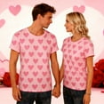 thumbnail image 3 of Busydd Womens T Shirts Fashion Love Heart Print Valentine's Day T Shirts for Women Casual Short Sleeve Round Neck Couple Summer Tops, 3 of 9