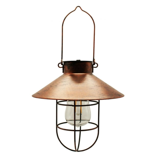 Linternas solares colgantes para exteriores, luz solar vintage para jardín con bombillas LED cálidas para jardín, patio, camino