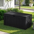 thumbnail image 7 of Devoko 122 Gallon Outdoor Patio Box Deck Plastic Resin Storage Box Backyard, Black, 7 of 7