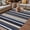 Blue, variant on Colored Stripes Outdoor Rug for Patio/Deck/Porch, Non-Slip Large Area Rug 5 x 7 Ft, Blue Black White Brown Abstract Lines Indoor Outdoor Rugs Washable Area Rugs, Reversible Camping Rug Carpet Runner