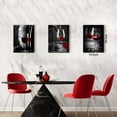 thumbnail image 4 of Red Wine Wall Art Kitchen Decor Black and White Goblet Barrel Canvas Painting for Dining Room Glass Cup Bar Pictures 12x16" Vintage Fruit Restaurant Artwork Wine Poster Bedroom Home Decorations 3 Pcs, 4 of 6