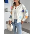 thumbnail image 4 of Women’s Knit Sweater with Solid Color & Floral Design, 4 of 5
