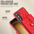 thumbnail image 5 of for Samsung Galaxy S23 Plus Case, Wallet Phone PU Leather Case with Card Holder Crossbody Cover for Women Girls Strap Wristlet RFID Blocking Shockproof Protective Cover for Samsung S23 Plus, Red, 5 of 9