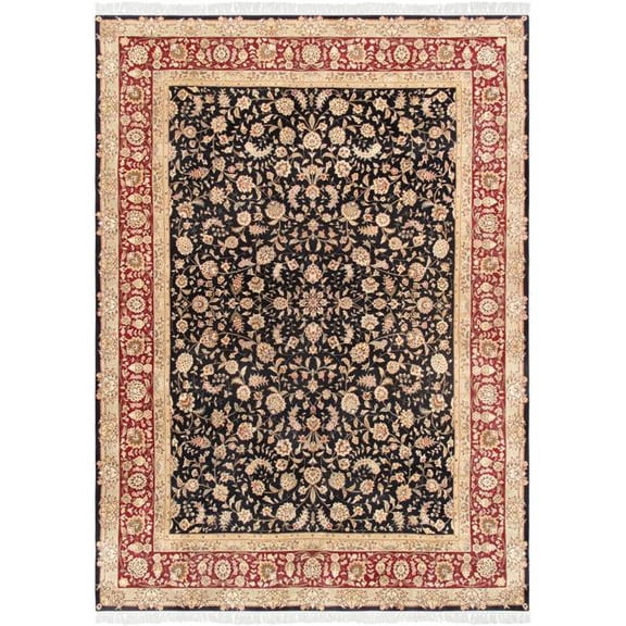 Pasargad Home Baku Collection Hand-Knotted Silk & Wool Area Rug  9' 0" X 12' 0"