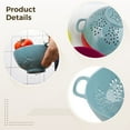 thumbnail image 3 of 6 Pcs Plastic Colanders for Kitchen, Small Colanders with Handles, Drainage Design for Fruits, Vegetables, and Pasta, Compact and Durable, Available in Blue, Green, Purple, White, 3 of 5