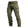 thumbnail image 4 of Mifsaly Mens Cargo Pants Straight Leg Relaxed Fit Work Trousers with Multi Pockets Army Green,XS, 4 of 5