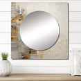 thumbnail image 1 of Designart "Splitting Nature In Grey And White II" Abstract Shapes Square Mirror Wall Decor Modern - Large Beige Square Bathroom Mirror - Square Printed Wall Mirror Art, 1 of 5