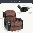 thumbnail image 7 of SEGMART Rocking Recliner Chair with Remote Control for Adults, PU Leather Single Recliner Chair w/Thick Handrail & Side Pocket, for Home, Living Room, Lounge, 330lbs, 7 of 7