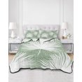 thumbnail image 2 of Twin XL Quilt Bedding Set, Sage Green Palm Leaves Coastal Reversible Summer Quilt 3 Pieces, Summer Tropical Botanical Lightweight Bedspreads Coverlets with 2 Pillow Shams for All Seasons, 2 of 5