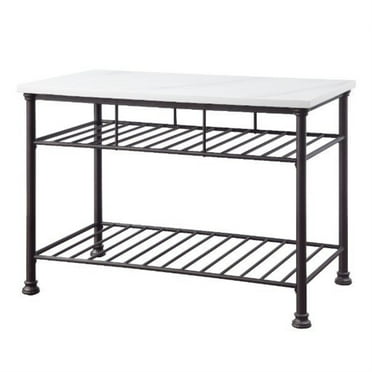 Ergode Kitchen Island White Cultured Marble & Gray Finish