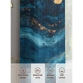 thumbnail image 6 of Abstract Ocean Waves Sheer Curtains 108 Inch Long 2 Panels, Gradient Deep Blue Gold Mountain Art Light Filtering Rod Pocket Curtains, Sheer Voile Drapes for Living Room Bedroom, 52"x108", 6 of 8