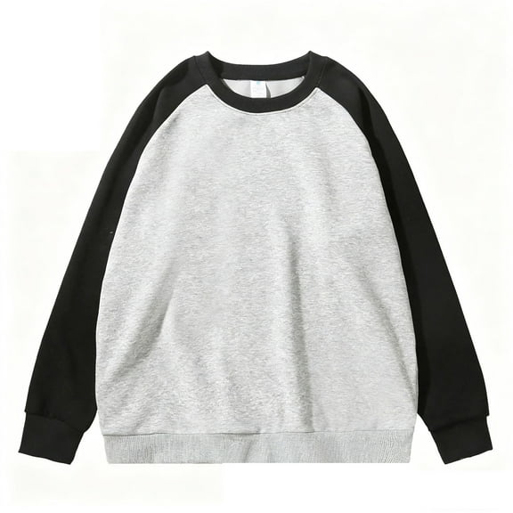 LWavelet Casual Crewneck Long Sleeve Raglan Sweatshirt for Men and Women Relaxed Fit Pullover Soft Lightweight Top for Everyday Wear