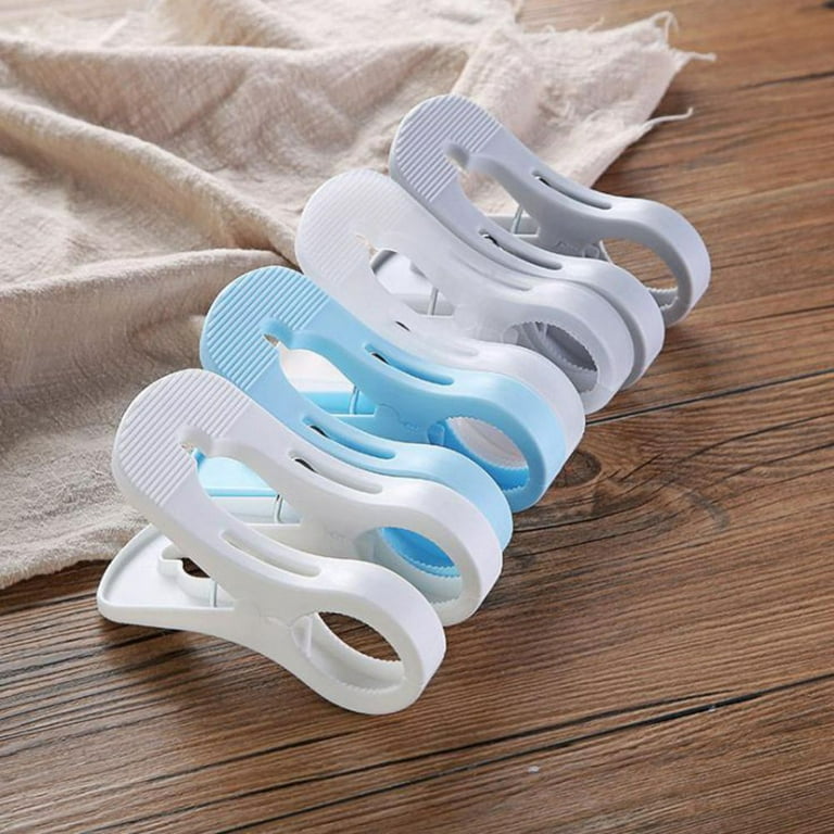 4PCS Large Plastic Drying Clip Double Clip Windproof Multifunctional Household Quilt Clothes Clip White
