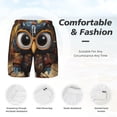 thumbnail image 5 of Lsque Mens Swim Trunks Quirky Owl With Glasses Pattern - Bathing Suit Compression Liner - Beach Swim Shorts Swimwear - (S-3XL) - Stretch Quick Dry -XX-Large, 5 of 9