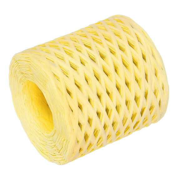 Uxcell Raffia Paper Craft Rope Ribbon 219 Yards Light Yellow for Decoration