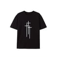 thumbnail image 3 of Camiseta de verano con estampado cruzado para hombre, estilo casual, manga corta, cuello redondo, de algodón suave. Ideal para adultos, hombres, mujeres, adolescentes y jóvenes., 3 of 6