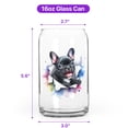 thumbnail image 5 of Funny Watercolor Adorable French Bulldog Peeking Through Torn Paper Effect 16oz Glass Cup Mug Dog Lover Gifts Glass Can - 00026, 5 of 5