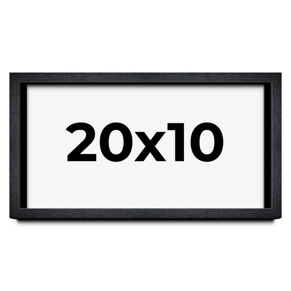 20x10 Shadow Box Frame Black | 1 Inches Deep Real Wood Farmhouse Shadowbox Display Frame | UV