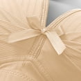 thumbnail image 6 of Hugcore Women's Ribbed Bow Front Wireless Bra - Adjustable Strap Comfort Bralette with Soft Fabric for Daily Relaxed Wear,Beige,50, 6 of 9