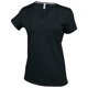 thumbnail image 1 of Kariban- Camiseta de manga corta con cuello en forma de V para chica/mujer (Negro), 1 of 2