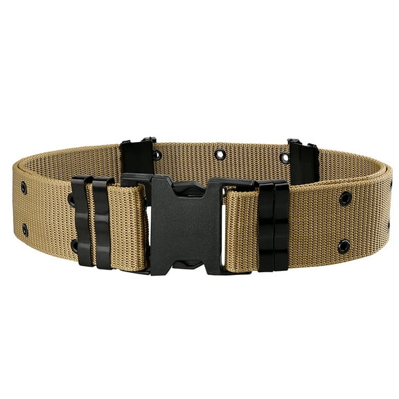Adjustable Outdoor Sports Waist Belt with Quick Release Buckle – Heavy Duty Tool & Hiking Belt for Work, Hiking, and Everyday Use, Khaki