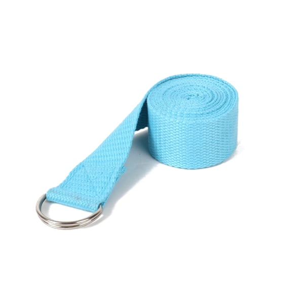 DEEPCRAFF Yoga Strap Sky Blue Cotton with Adjustable Metal D Ring for Stretching and Balance