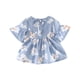 thumbnail image 4 of Vestido Para Niñas, Ropa Para Niñas Pequeñas, Vestido De Manga Corta Con Estampado De Flores De Verano Para Niños Pequeños, Falda Azul Odeerbi  LM103-8681, 4 of 9