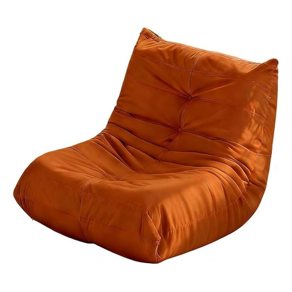 Comfy Bean Bag Chair for Adults, Modern Togo Chair, Lazy Memory Foam Couch for Office, Gaming & Living Room — Orange