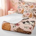 thumbnail image 4 of meiyoeat Floral Cat Pattern Bed Spread Queen,Pink Rustic Flower Queen Coverlet Set,3 Pieces,1 Quilt and 2 Pillowcases, 4 of 7