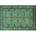 thumbnail image 1 of Ahgly Company Machine Washable Indoor Rectangle Persian Turquoise Blue Traditional Area Rugs, 2' x 3', 1 of 4