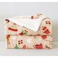 thumbnail image 3 of Elegant Comfort Reversible and Ultra-Plush Flannel Fleece-Winter Christmas Sherpa Throw- Lightweight Soft and Cozy-Holiday Decorative Throw, Perfect for Lounging, 50 x 60 inches, Skate and Deers, 3 of 6
