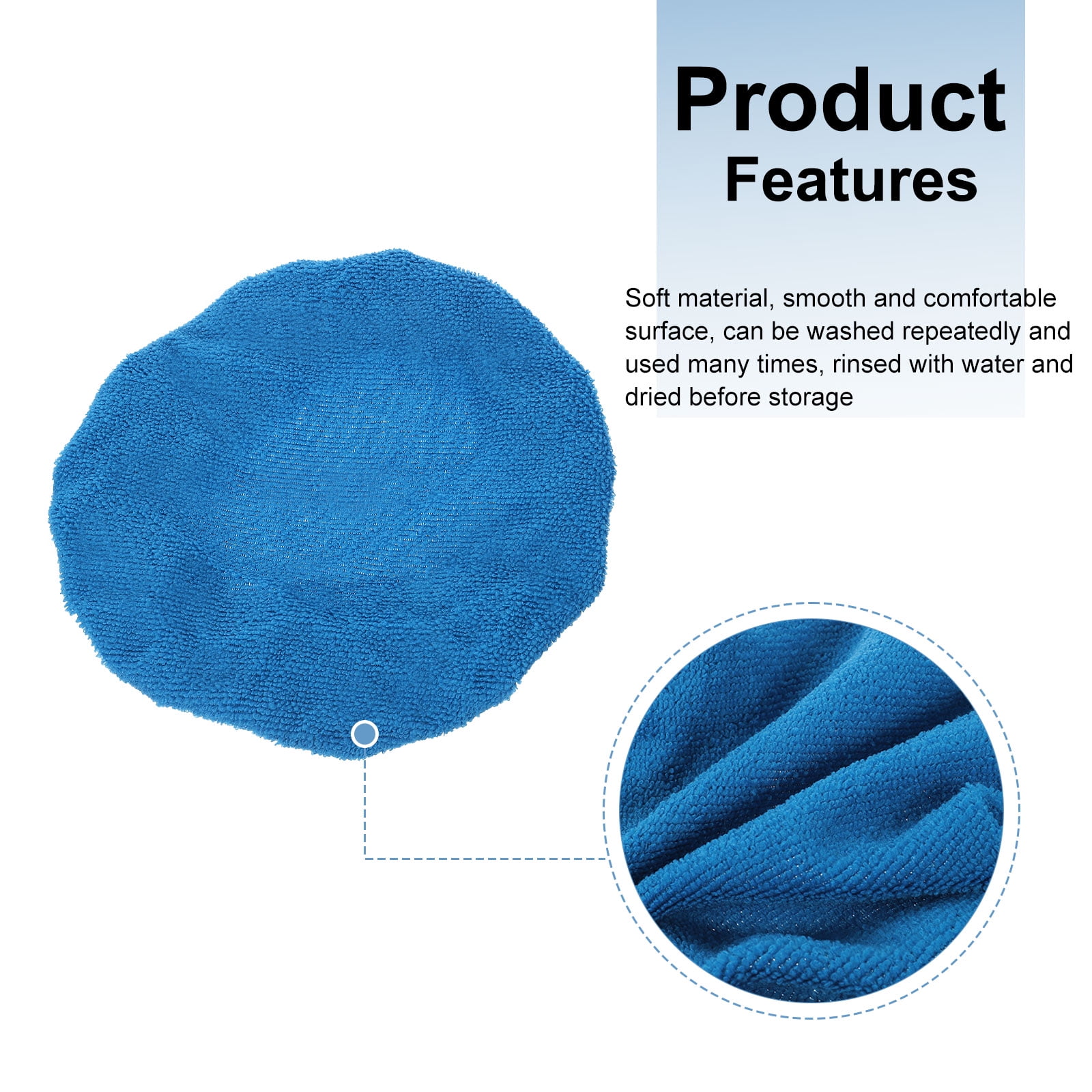 Uxcell 10Pcs Car Polisher Bonnet Buffing Pad Micro-fiber for 9"-10" Car Buffer Bonnets Polisher, Dark Blue