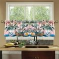 thumbnail image 4 of Yayeee Kitchen Curtains Tier Set of 2 Light Filtering 57"x24" Over Sink Window Panels, Vibrant Flowers, 4 of 7