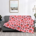 thumbnail image 2 of Naloa Cartoon Strawberry Flannel Blankets - Thick and Warm Blanket for Winter, Soft Fuzzy Plush King Blanket for All Seasons80"x60", 2 of 6