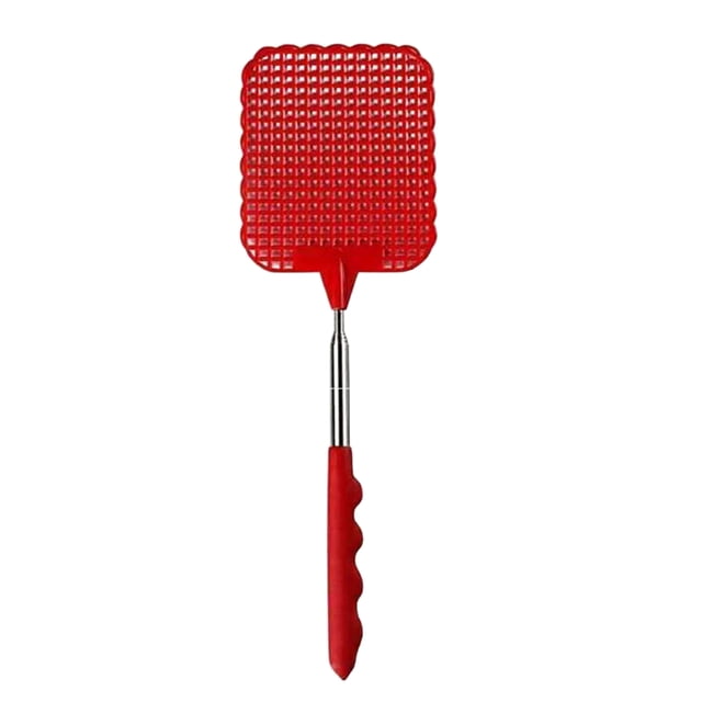 Extendable Fly Swatter Stainless Steel Telescopic Handle Insect Swatter Portable Mosquito Control Swatter for Insects Indoor Outdoor Kitchen Garden Camping