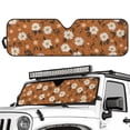 thumbnail image 2 of Psesaysky Orange Daisy Front Windshield Sun Shade Foldable Front Window Sun Shield Visor Fit for Off-road Vehicle Block UV Rays Car Accessories Heat Keep Car Cooler, 2 of 7
