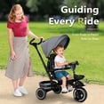 thumbnail image 2 of AILEEKISS 8-in-1 Kids Tricycle with Parental Bar, Folding Ride Trike for Child 1-6 Years, Grey, 2 of 10
