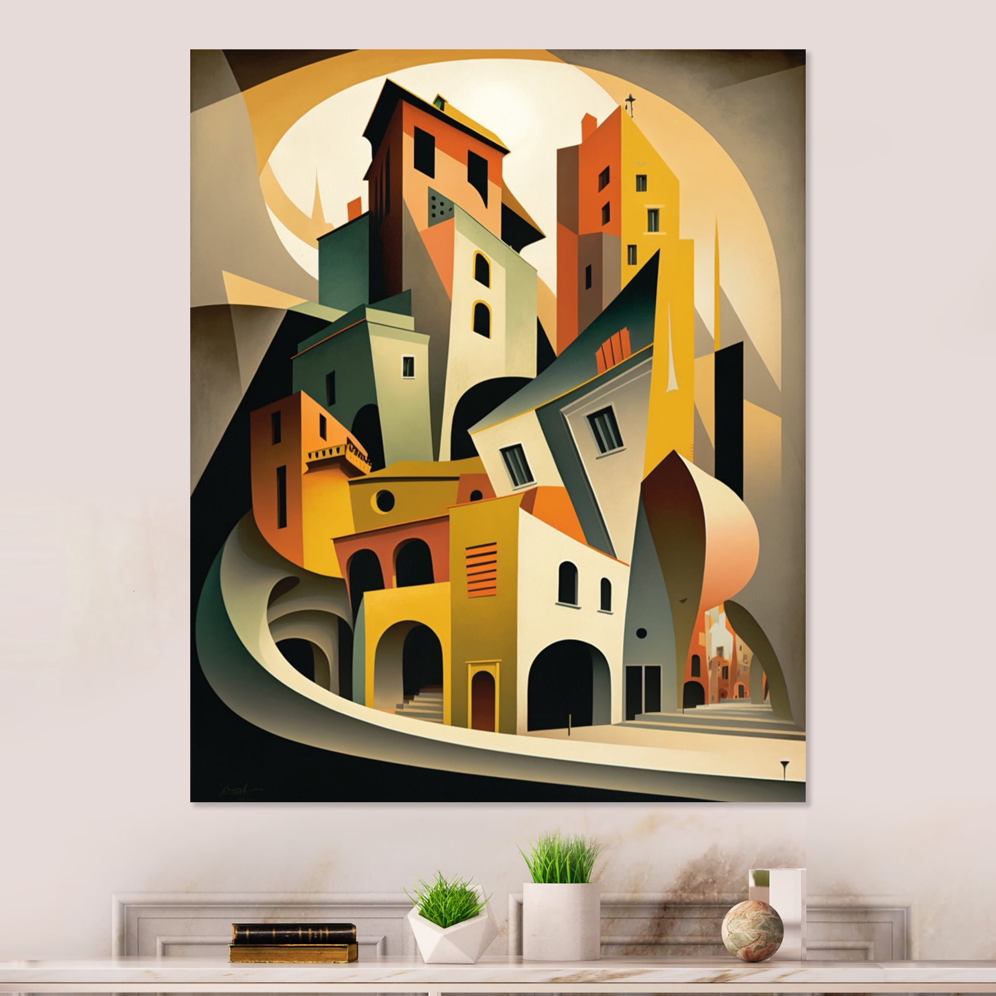 Designart Geometric Graffiti V Canvas Wall Art
