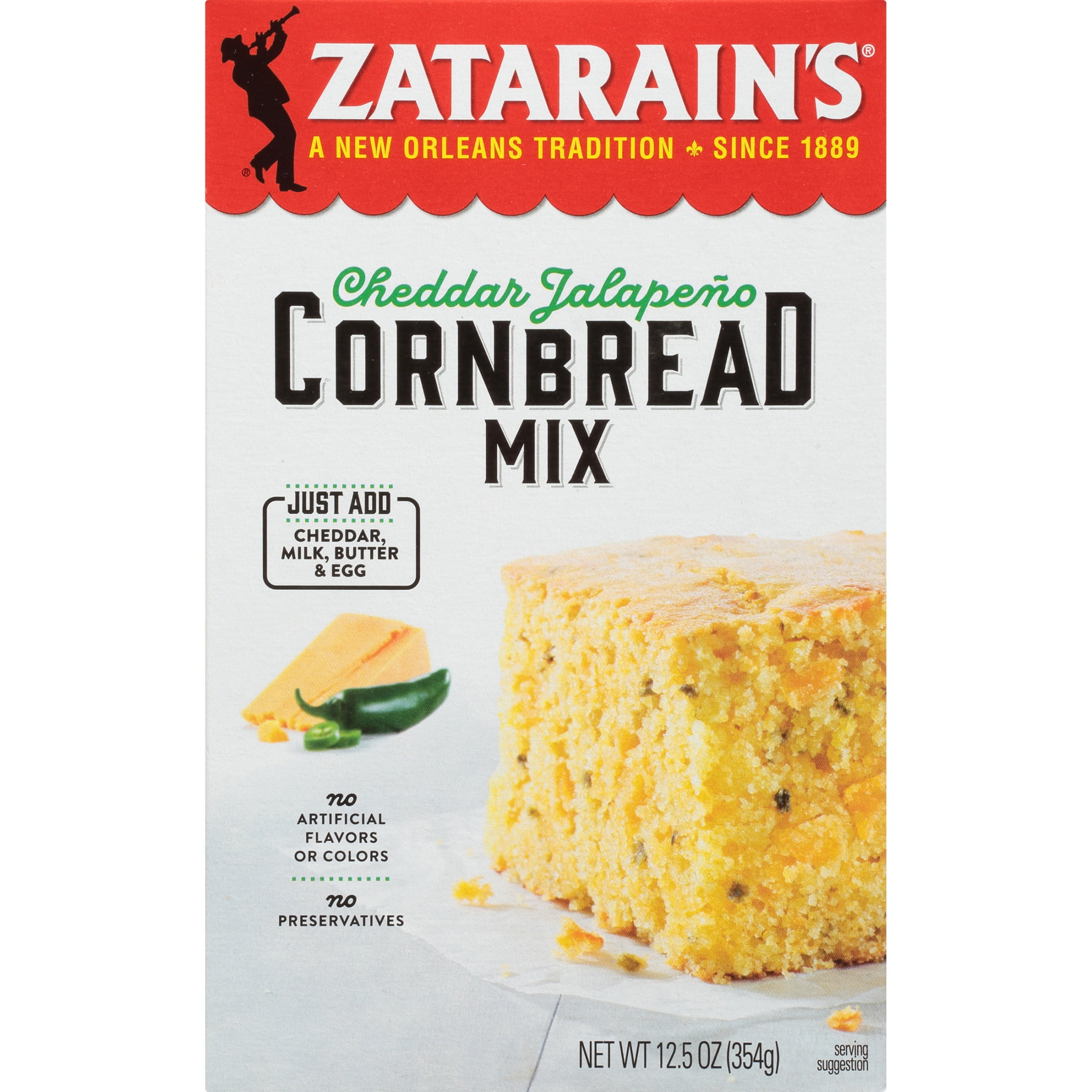 (6 pack) Zatarain's Cheddar Jalapeno Cornbread Mix, 12.5 oz Box
