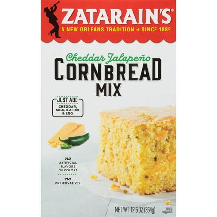 Zatarain's Cheddar Jalapeno Cornbread Mix, 12.5 oz Box