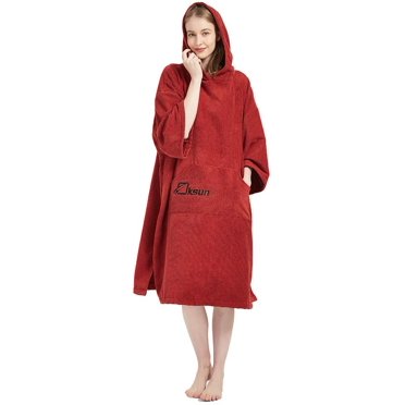 Oksun Changing Robe Poncho - Absorbent Microfiber Towel Hoodie For Swimming, Surfing, Beach