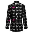 thumbnail image 4 of Flamingo Flock Long Sleeve Blouse Woman Streetwear Casual Shirts Summer Oversize Woman Streetwear Clothing Birthday Present, 4 of 7