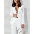 thumbnail image 6 of Women'S Two Piece Suits - Business Blazer Pants Suit Set, Professional Work Outfit for Office White XL, 6 of 9