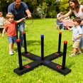 thumbnail image 5 of Wooden Hoop Toss Game Set With 6 Double Sphere Circlets 4 Challenge Modes Includes Carry Bag For Inside Family Entertain, 5 of 7