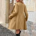 thumbnail image 5 of YYDGH Women's Wool Blend Overcoat Notch Lapel Double Breasted Mid Long Pea Coat Winter Trench Coats Outwear with Pockets, 5 of 9