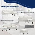 thumbnail image 4 of MOONMISS Chenille Upholstered L-Shaped Living Room Sofa with Storage Ottoman-Beige, 4 of 5